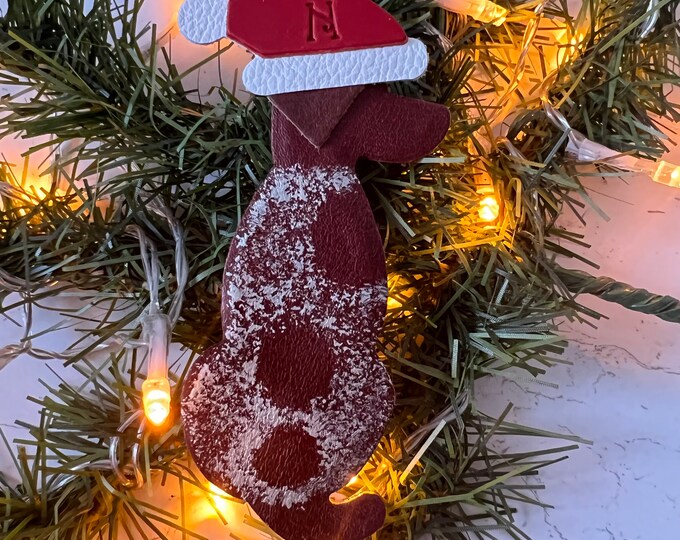 German Short Haired Pointer Christmas Ornament Handmade Personalised Leather GSP Gifts