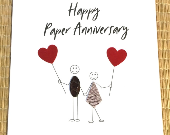 1st Wedding Anniversary Card Paper Anniversary Little People Collection