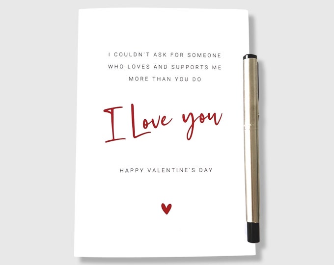 Valentines Day Card Love Support Anniversary Card Valentines Card