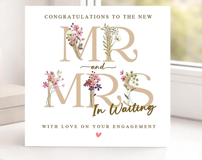 Engagement Card, Mr and Mrs In Waiting