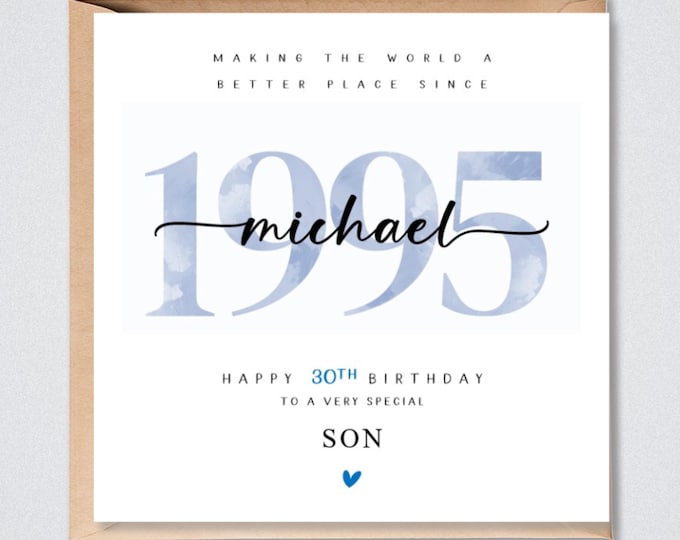 30th Birthday Card 1995 Son Grandson Nephew Friend Him Better Place