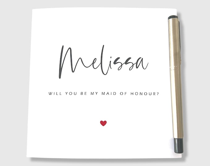 Will You Be My Maid of Honour Card Personalised Maid of Honour Proposal Card