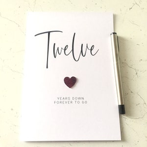 Douze ans plus tard 12e anniversaire de mariage carte soie anniversaire femme mari lui sa