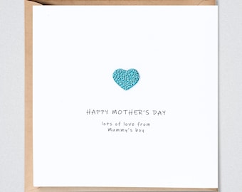 Mother's Day Card, From Mummy's Boy, Leather Heart