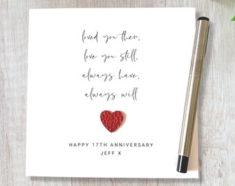 Personalised 17th Wedding Anniversary Card Any Anniversary Year 1st - 50th Husband Wife Him Her