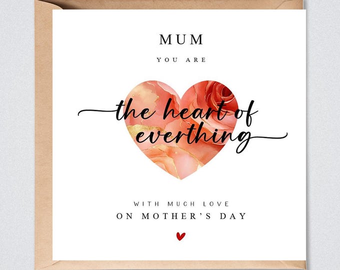 Mother's Day Card, Heart of Everything, Mumma Mama Mummy Mum Mammy Mam