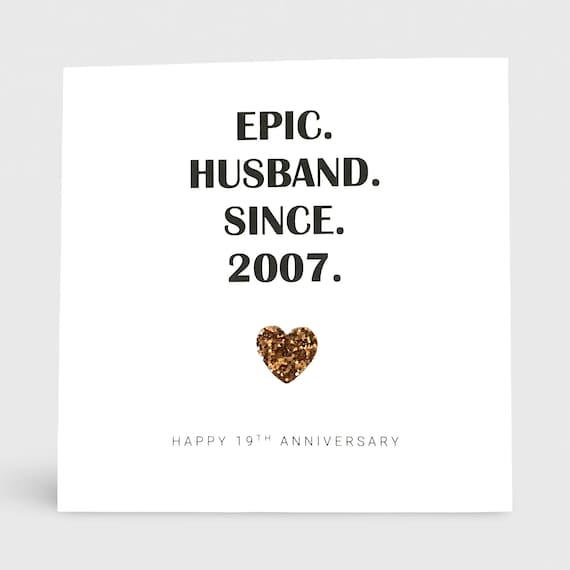 19th Wedding Anniversary Card, Bronze Anniversary, Epic Wife