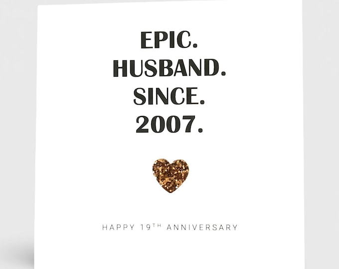 19th Wedding Anniversary Card Bronze Anniversary Epic Wife Husband Him Her Couple
