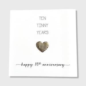 Carte 10e anniversaire de mariage étain anniversaire 10 ans petite femme mari lui elle