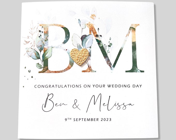 Wedding Day Card Personalised Wedding Card