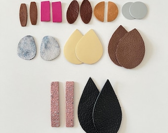 Leather Craft Blanks, 20 Assorted Shapes Colours and Sizes