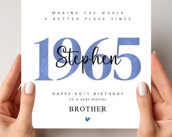 60th Birthday Card 1965 Personalised Dad Brother Grandad Uncle Friend