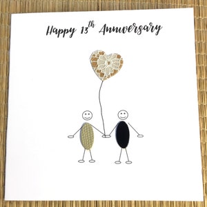13e anniversaire de mariage carte dentelle anniversaire Little People
