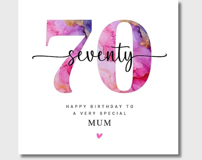 70th Birthday Card Mum Grandmother Mummy Nanny Great Grandmother