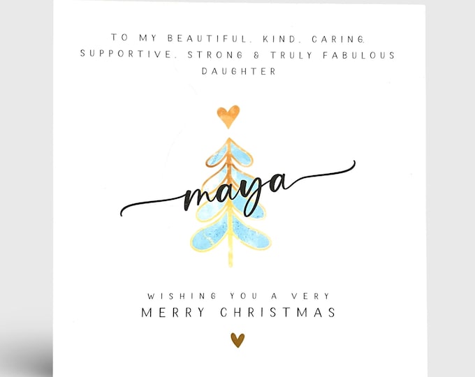 Personalised Christmas Card, Daughter, Granddaughter, Sister