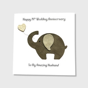 Carte d'anniversaire de mariage ivoire pour 14e anniversaire de mariage