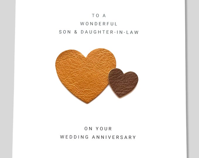 Son Daughter 3rd Wedding Anniversary Card Leather Anniversary Him Her