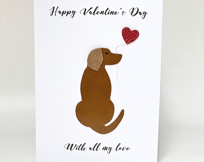 Hungarian Vizsla Valentines Card Leather Vizsla Dog Him Her Friend Husband Wife