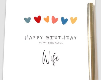 Wife Birthday Card 400gsm Card
