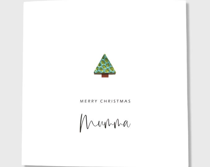 Personalised Christmas Card Leather Tree