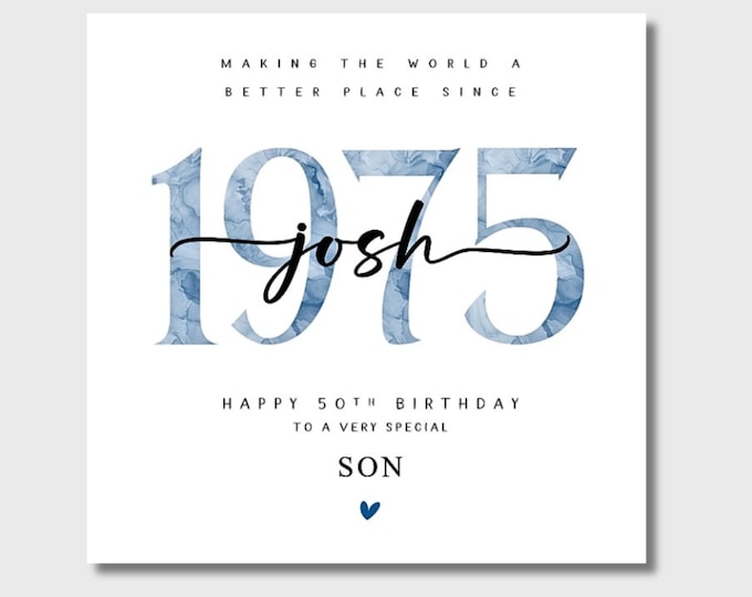 Personalised 50th Birthday Card 1975 Son Brother Dad Uncle Step Dad Husband