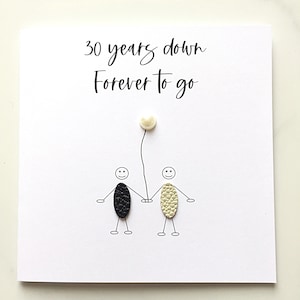 Carte 30e anniversaire 30 ans de moins : Pearl anniversaire de mariage femme mari lui elle