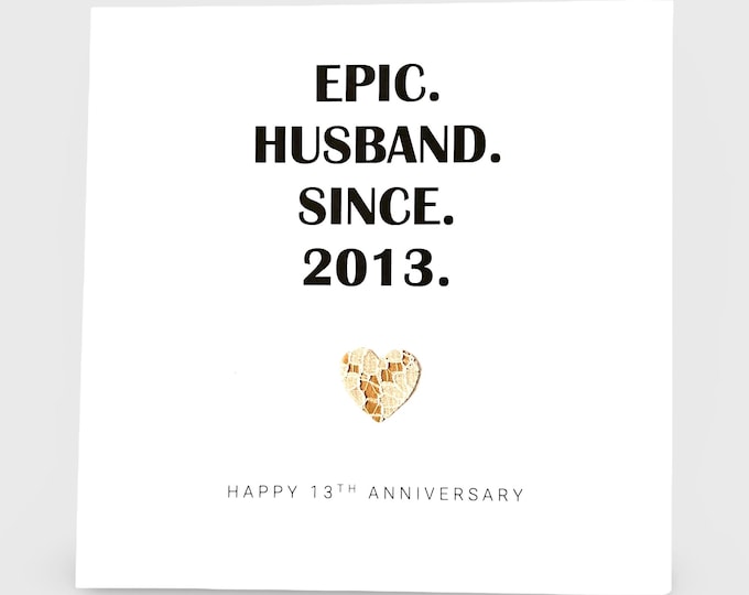 13th Wedding Anniversary Card, Lace Anniversary Epic Him Her