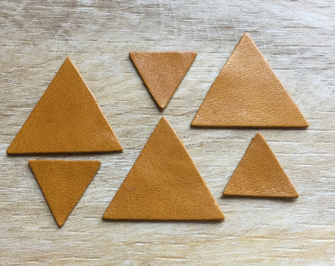 28 Pieces Leather Triangle Blanks Earring Shapes Die Cuts English Mustard 14 Pairs