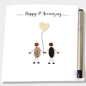 Carte 4e anniversaire Lin Anniversaire de mariage Ethnique
