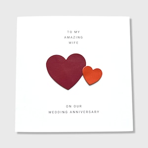 Carte 3e anniversaire de mariage en cuir 9e anniversaire mari femme lui elle