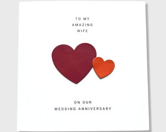 3rd Wedding Anniversary Card Leather 9th Anniversary Husband Wife Him Her