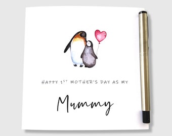 Penguin 1st Mother's Day Card, Mummy, Keepsake