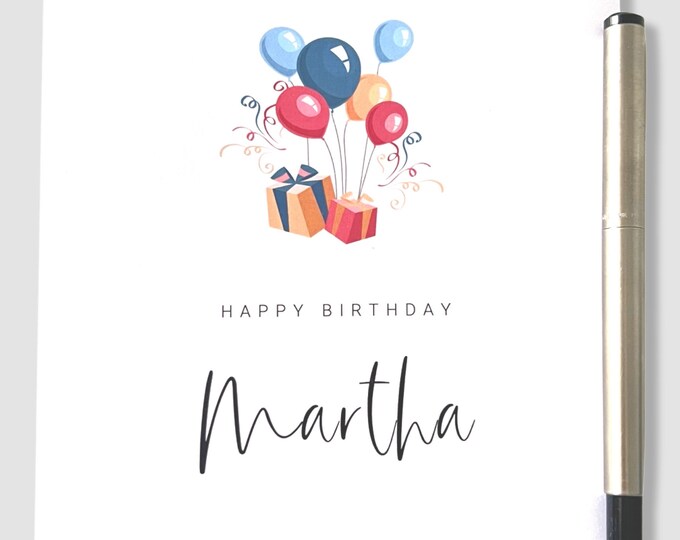Personalised Birthday Card Her Him Wife Husband Sister Brother Friend Aunt