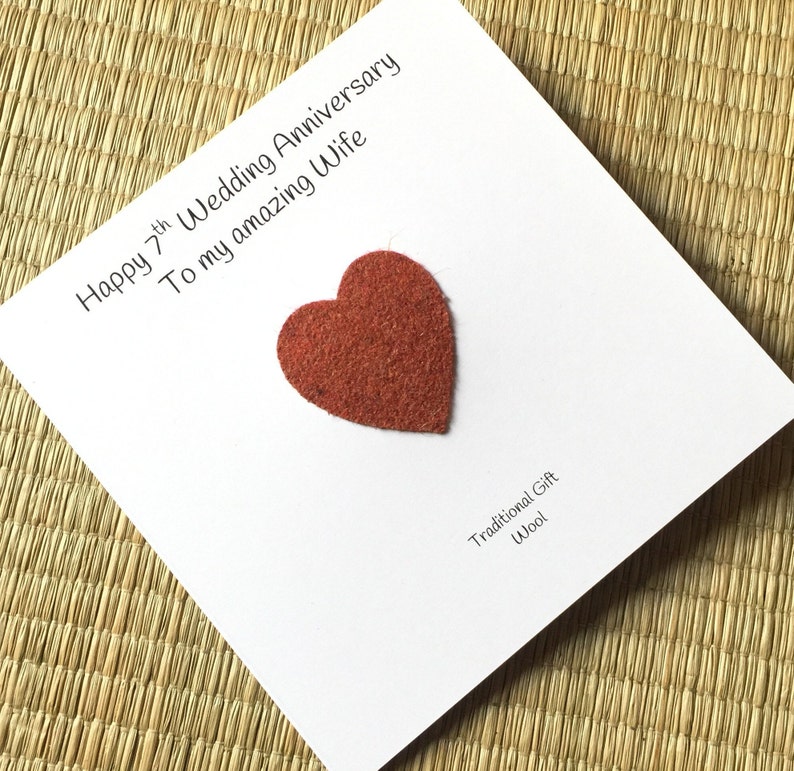 7th Anniversary Card Wool Wedding Anniversary Him Husband Her Etsy UK
