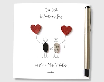 Personalised Valentine's Day Card, 1st Valentines as Mr & Mrs