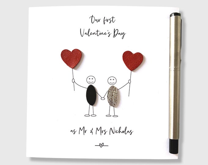 Personalised Valentine's Day Card, 1st Valentines as Mr & Mrs