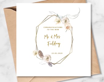 Wedding Day Card, Personalised New Mr and Mrs