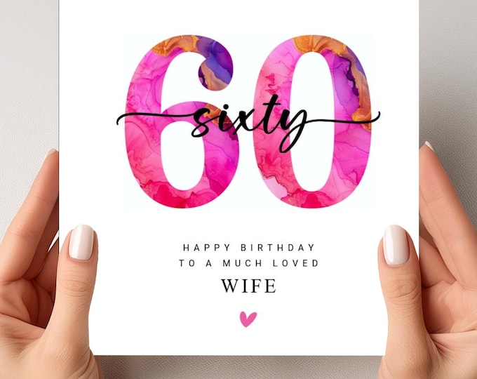 60th Birthday Card Wife Mum Grandmother Sister Auntie Friend