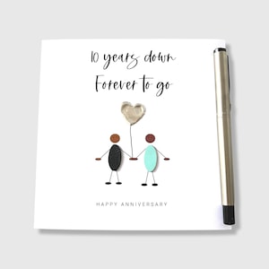 10e anniversaire de mariage carte 10 ans vers le bas Tin anniversaire ethnique femme mari lui son couple