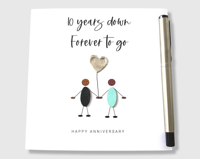 10th Wedding Anniversary Card 10 Years Down Tin Anniversary Ethnic Couple