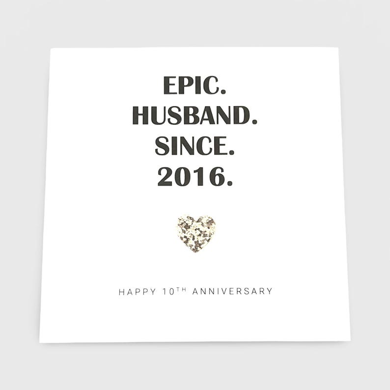 10th Wedding Anniversary Card, Tin Anniversary Epic Him Her - Etsy UK