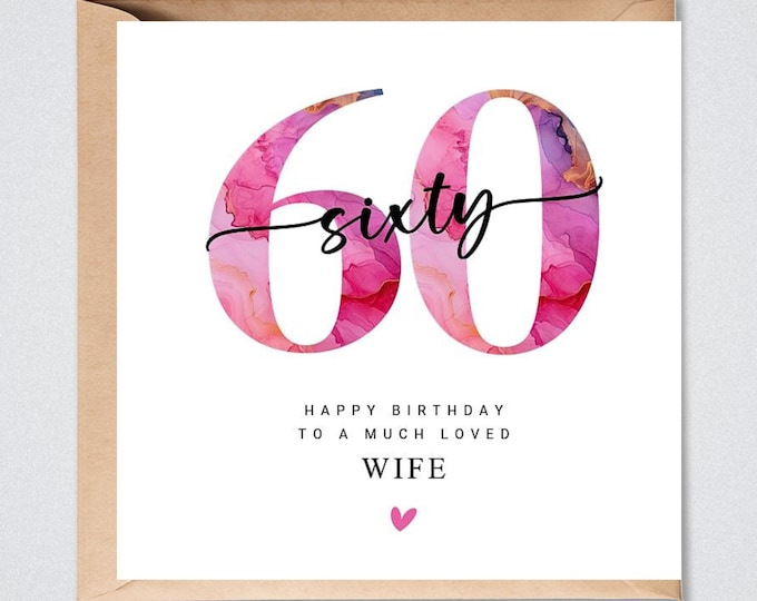 60th Birthday Card Wife Mum Grandmother Sister Auntie Friend