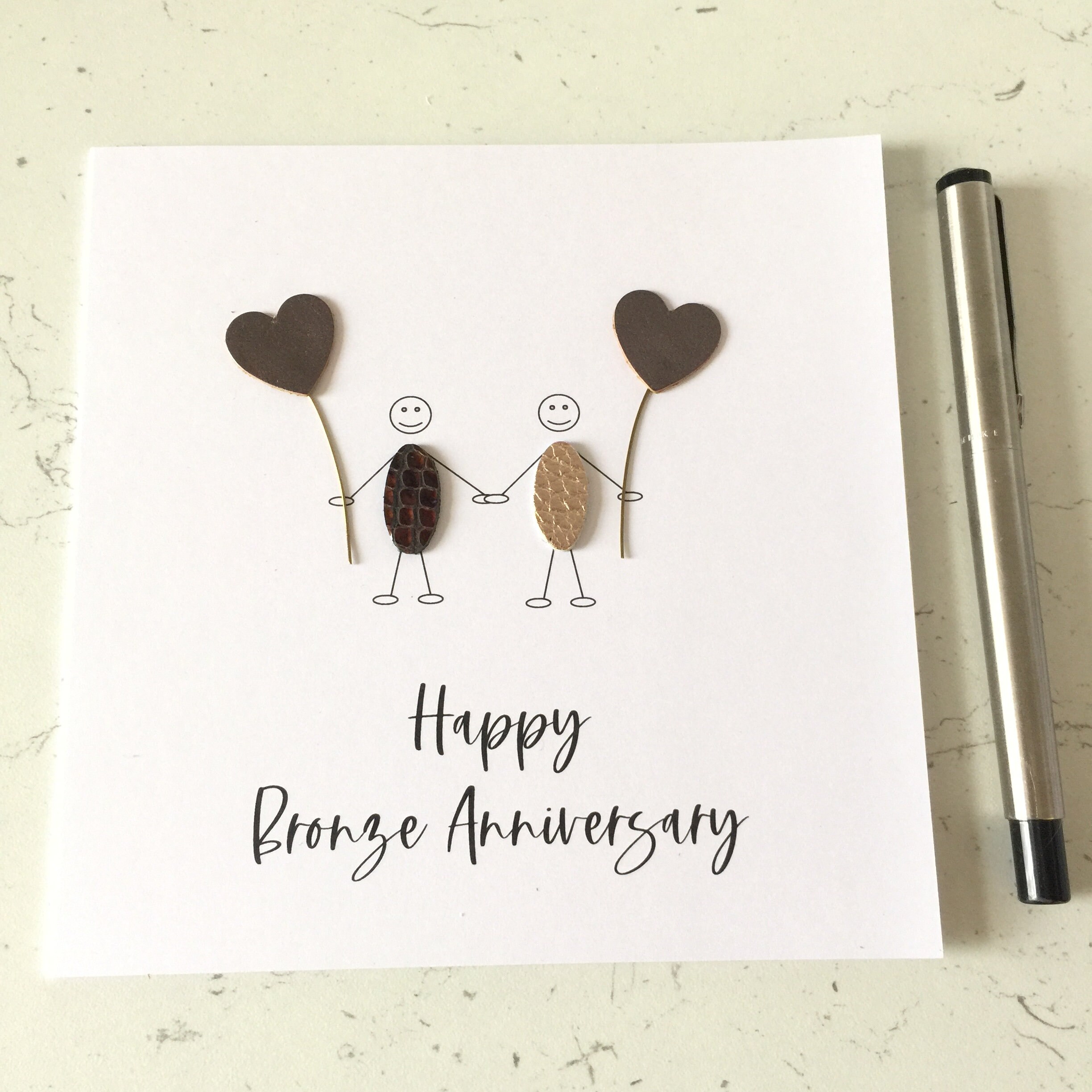 Bronze Anniversary Card 8th Wedding Anniversary 19th - Etsy UK