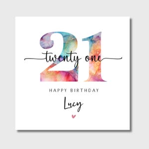 21e anniversaire carte personnalisée fille petite fille soeur nièce ami