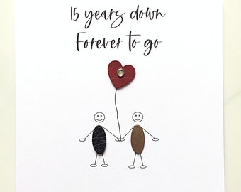 15th Wedding Anniversary Card, Crystal Him Her