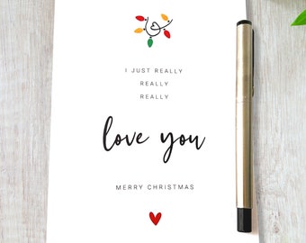 Christmas Card Partner, I Really Love You Xmas Card