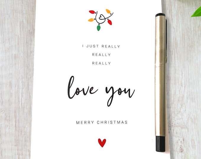 Christmas Card Partner, I Really Love You Xmas Card