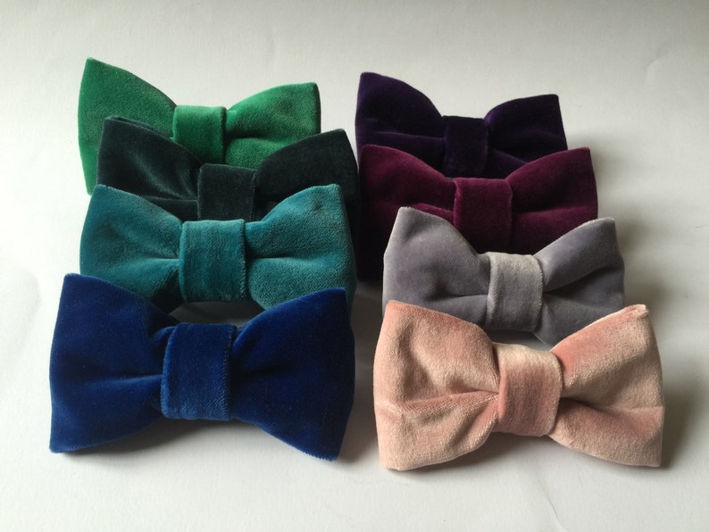 Dog Bow Tie Royal Blue Velvet Dog Harness Bowtie Easily Attachable and Adjustable Pet Bow Ties