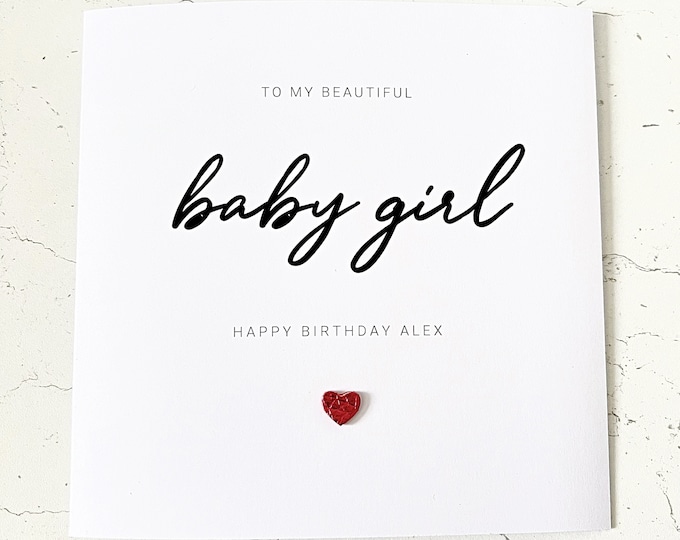 Wife Girlfriend Birthday Card Personalised Baby Girl Birthday Card