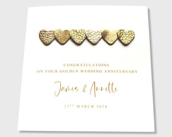 50th Anniversary Card Personalised Golden Wedding Anniversary Card